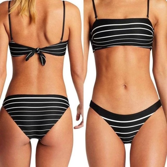 Vitamia A Swim - LUCIANA Striped Full Bikini Bottom - Picture 1 of 8